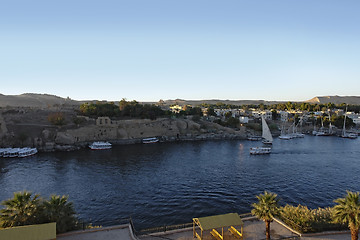 Image showing Nile scenery in Egypt at evening time