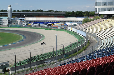 Image showing racetrack tribune at summer time