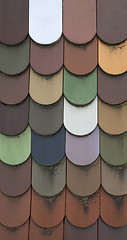 Image showing multi colored roof tile pattern