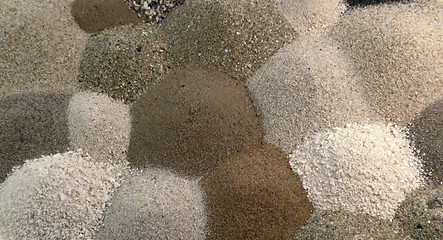Image showing different brown toned sand piles to one another
