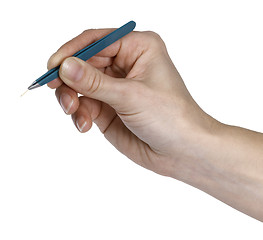 Image showing tweezers and splinter