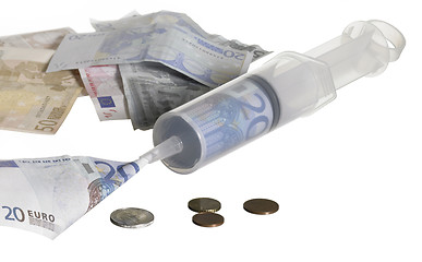 Image showing syringe filled with money