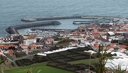 Image showing coastal settlement at the Azores