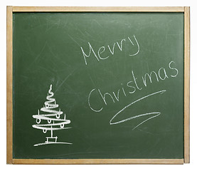 Image showing Frohe Weihnachten blackboard