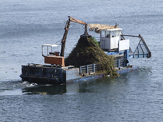 Image showing cleaning ship on water surface