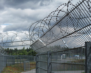 Image showing safety fence and dramatic sky