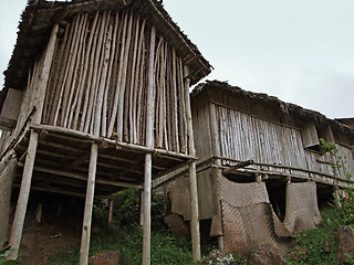 Image showing wooden houses in Africa