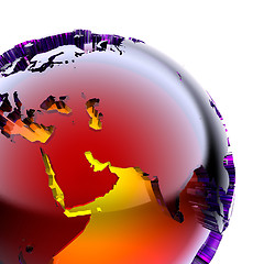 Image showing Globe of colored glass with an inner warm glow