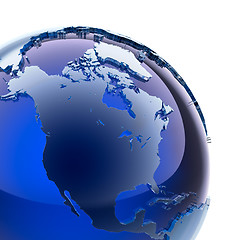 Image showing Blue glass globe