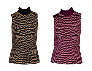 Image showing Collage of two women's vest with a geometric pattern