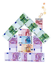 Image showing House of euro banknotes