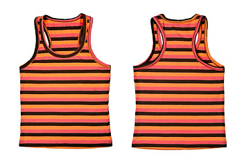 Image showing Collage of two women's striped T-shirt