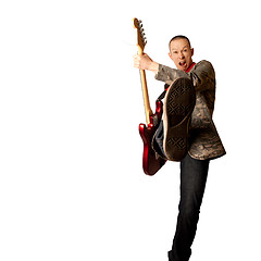 Image showing rocker with guitar and foot