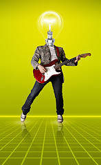 Image showing punk with the guitar and lamp-head