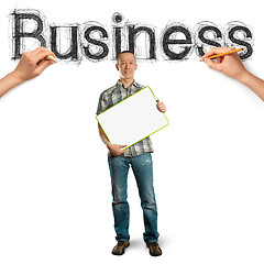 Image showing sketch word business with businessman