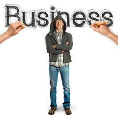 Image showing sketch word business with businessman