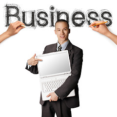 Image showing sketch word business with businessman