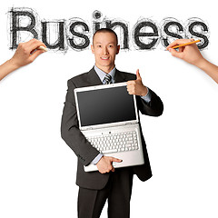 Image showing sketch word business with businessman