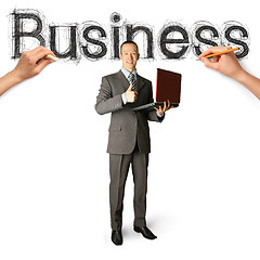 Image showing sketch word business with businessman