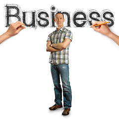 Image showing sketch word business with businessman