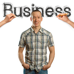 Image showing sketch word business with businessman