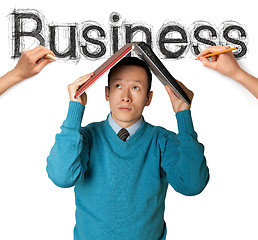 Image showing sketch word business with businessman