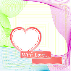 Image showing Heart Valentines Day background postcard