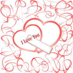 Image showing Grunge hearts with text I love you. valentines day Vector