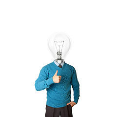 Image showing young businessman with lamp-head