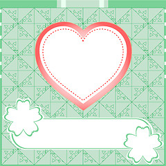 Image showing Graffiti love heart. Wedding green vector background