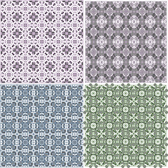 Image showing Set of stylish seamless geometrical backgrounds pattern. vector