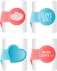 Image showing valentines and wedding stickers or tags set