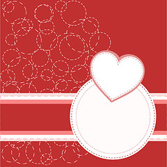Image showing Valentine's red greeting invitation card with love heart