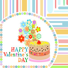 Image showing Vector valentine`s day frame with sweet cupcake. vector