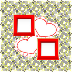 Image showing photo frames and heart on vintage background