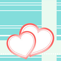 Image showing postcard two hearts and love holiday vector