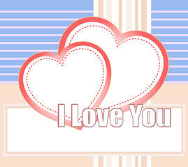 Image showing I love you and hearts on a style vector background
