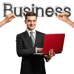 Image showing sketch word business with businessman