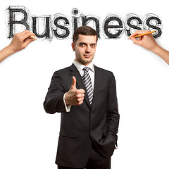 Image showing sketch word business with businessman