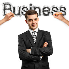 Image showing sketch word business with businessman