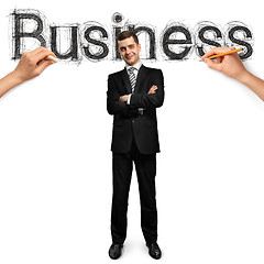 Image showing sketch word business with businessman