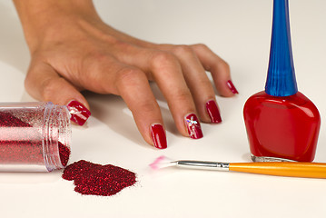 Image showing Red nails