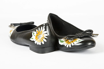 Image showing women shoes with printed flower