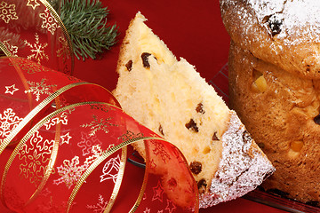 Image showing Panettone the italian Christmas fruit cake