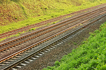 Image showing Rail lines in hollow