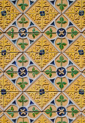 Image showing Traditional Portuguese glazed tiles