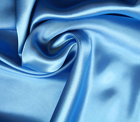 Image showing Smooth elegant dark blue silk can use as background Smooth elega