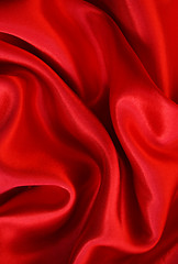 Image showing Smooth Red Silk as background