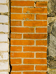 Image showing Architecture white red brick stone wall background 