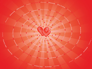 Image showing background with spiral made of word Love